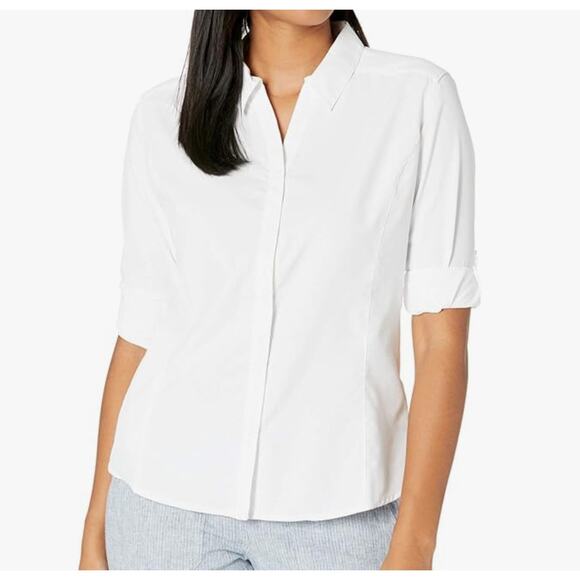 Royal Robbins Expedition Stretch 3/4 Sleeve Womens White UV50 Large NWT - Picture 1 of 6